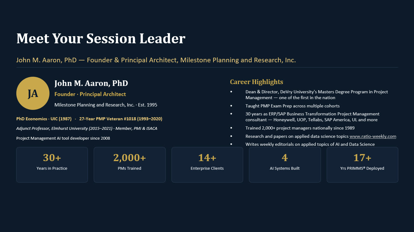 Hybrid Cognition Forum — slide 6 of 7: meet your session leader, John M. Aaron, PhD